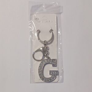 Letter "G" Silver Keychain